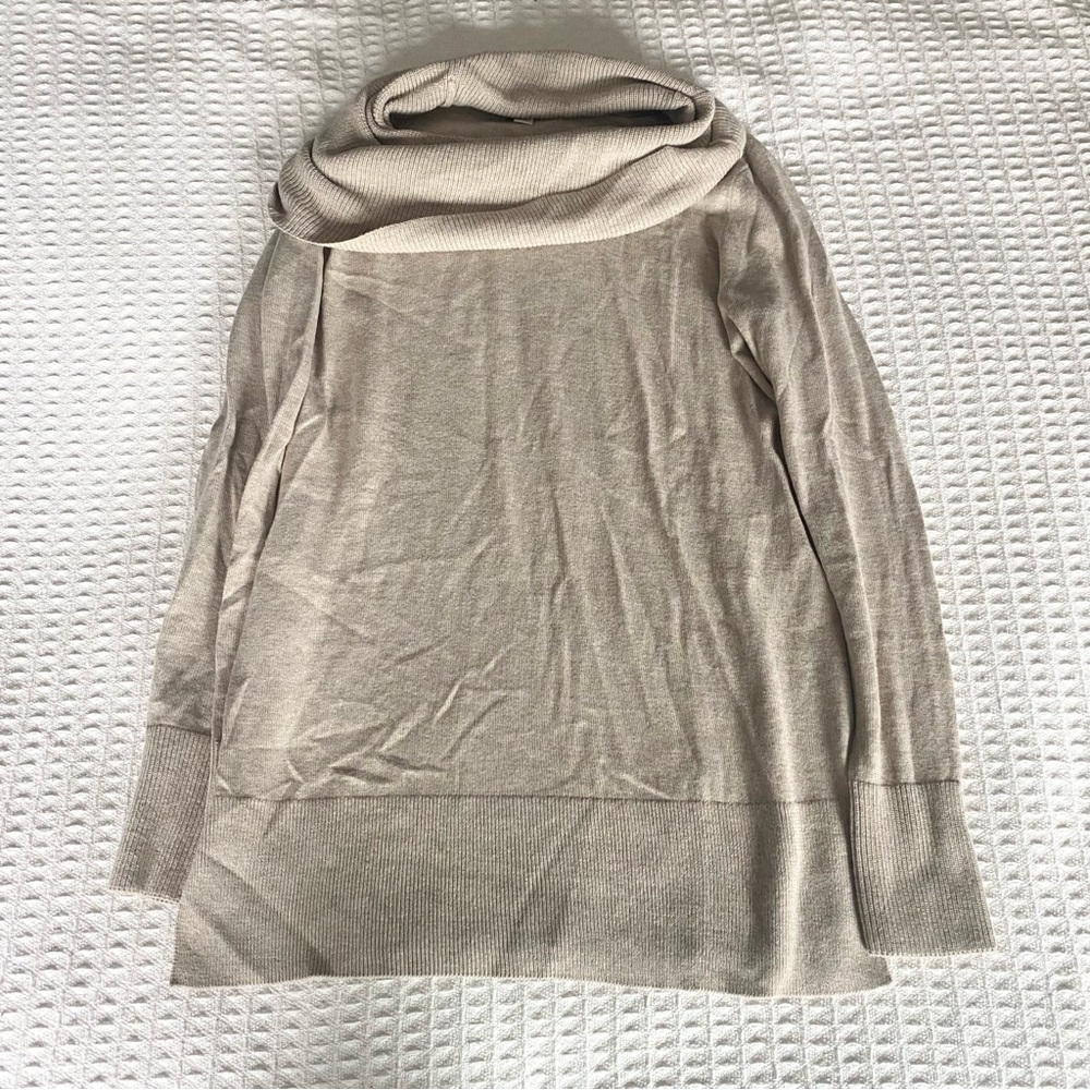 LOFT sand Cowl Neck Sweater size XS